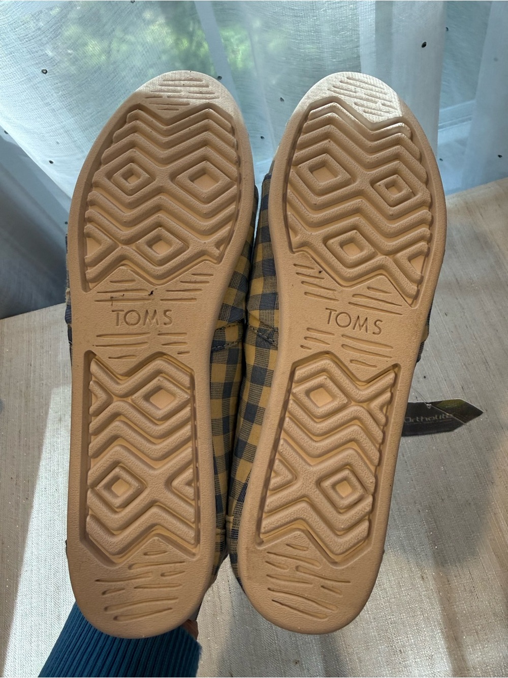 TOMS Alpargata Blue Gingham Check Shoes Size 8.5 NWT - Picture 5 of 7